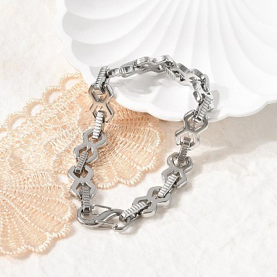 304 Stainless Steel Link Chain Bracelets for Women BJEW-F488-69P-1