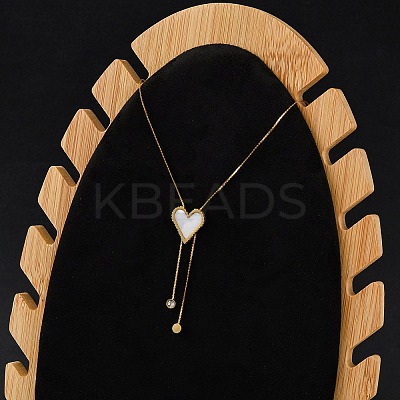 PVD Vacuum Plating 304 Stainless Steel Enamel Heart Pendant Necklaces NJEW-C063-03G-02-1