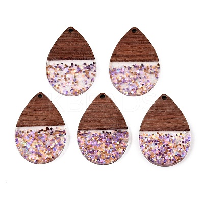 Epoxy Resin & Walnut Wood Pendants RESI-T057-11C-1
