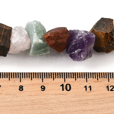 Natural Amethyst & Tiger Eye & Green Aventurine & Rose Quartz & Carnelian Beads Strands G-I283-F17-1