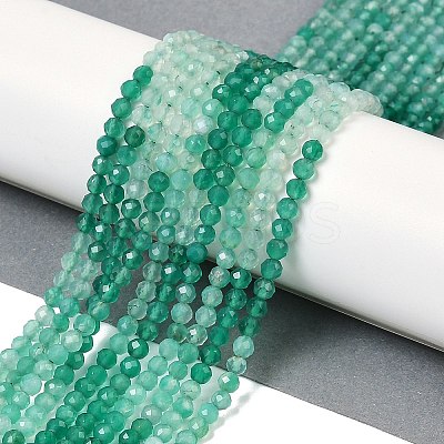 Gradient Color Natural Green Onyx Agate(Dyed & Heated) Beads Strands G-A252-A04-01-1