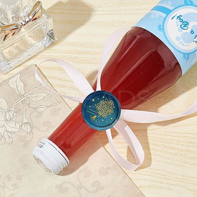 Brass Wax Seal Stamp with Wood Handle AJEW-WH0412-0277-1