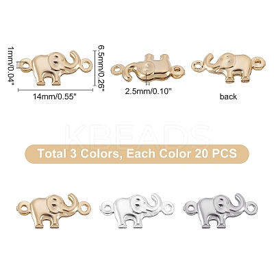 60Pcs 3 Colors Brass Links Connectors KK-PH0002-34-1