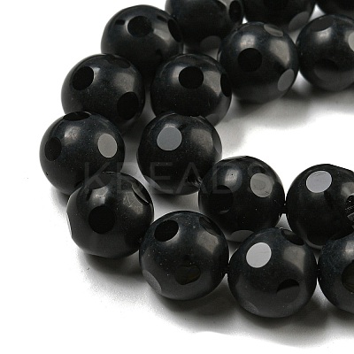Natural Black Onyx Round Bead Strands G-L271-02-10mm-1
