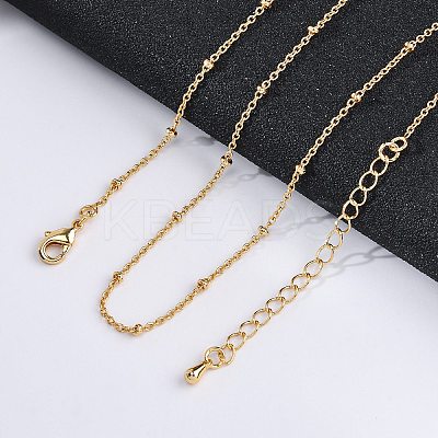 Long-Lasting Plated Brass Cable Chain Necklaces X-NJEW-K112-09G-NF-1