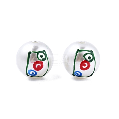 Mahjong Theme ABS Plastic Imitation Pearl Enamel Beads KY-G020-04D-1