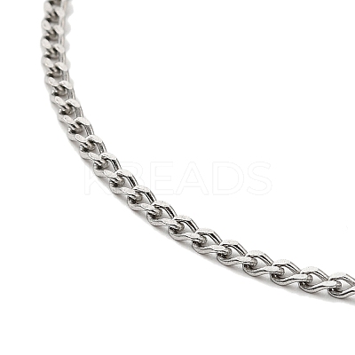 Non-Tarnish 304 Stainless Steel Curb Chain Necklace STAS-C079-19P-1