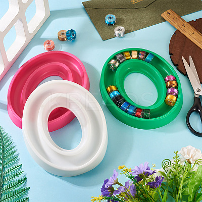1Pc Plastic Oval Bobbin Holder AJEW-TA0003-08A-1