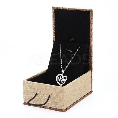 Rectangle Wooden Pendant Necklace Boxes  OBOX-N013-03-1