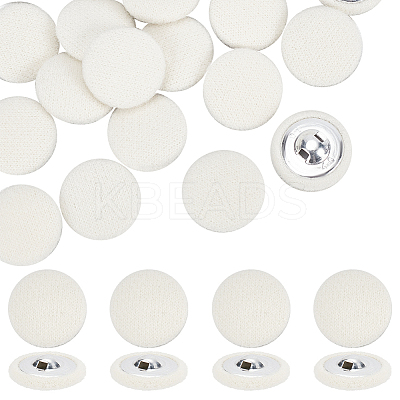 20Pcs Cloth with Aluminum Base Buttons BUTT-NB0001-77B-1