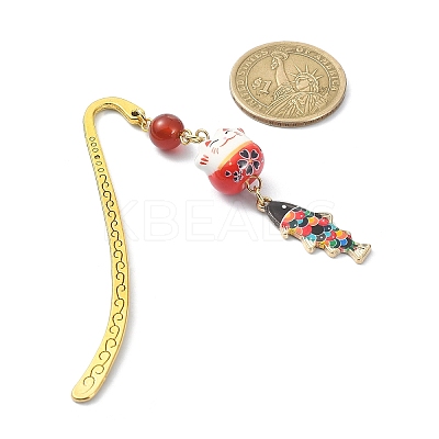 Japanese Style Maneki-neko Bookmark AJEW-JK00260-02-1