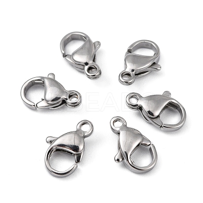 Tarnish Resistant Polished 316 Surgical Stainless Steel Lobster Claw Clasps STAS-R072-11A-1