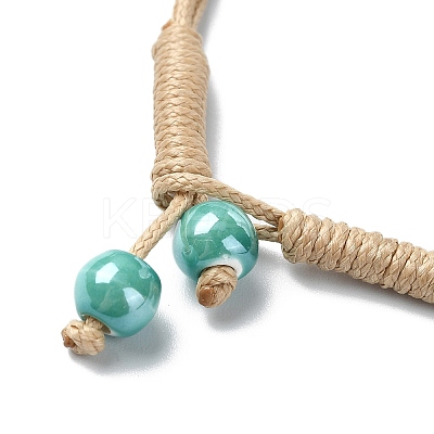 Polyester Braided Bead Bracelets BJEW-JB11362-1