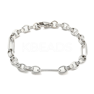 Non-Tarnish 304 Stainless Steel Figaro Chain Bracelet BJEW-C042-01P-1