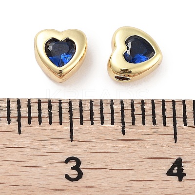 Brass Micro Pave Cubic Zirconia Beads KK-C051-26G-01-1