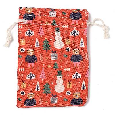 Christmas Theme Cloth Printed Storage Bags ABAG-F010-02A-01-1