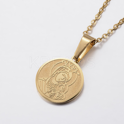 304 Stainless Steel Pendant Necklaces NJEW-J053-03G-1