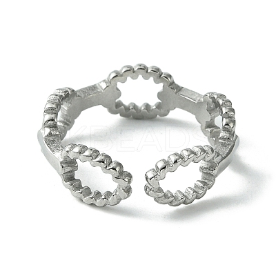 Non-Tarnish 304 Stainless Steel Open Cuff Ring RJEW-L110-038P-1