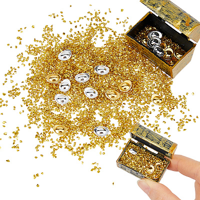 Alloy Pirate Treasure Prop with Ingots Miniature Model DJEW-WH0028-034B-G-1