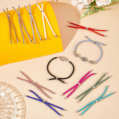 12Pcs 12 Colors Nylon Twisted Cord Bracelet Making Sets MAK-UN0001-58B-1
