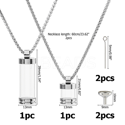 Transparent Glass Wishing Bottle Pendant NJEW-HS0001-01P-1