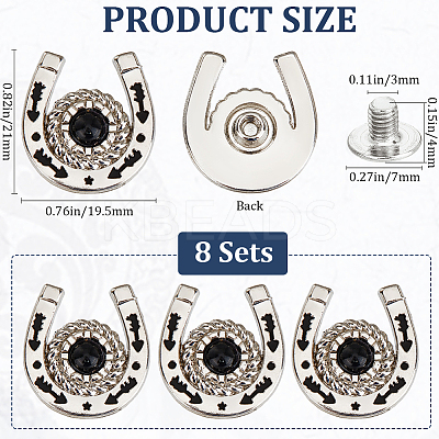 8 Sets Zinc Alloy & Resin Coin Screw Rivet FIND-CP0002-57AS-04-1