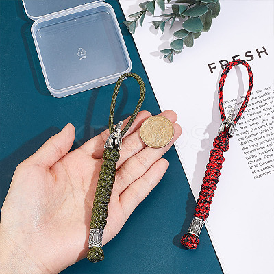 2Pcs 2 Colors Handmade Spartan Nylon Parachute Cord Pendant Decorations for Men KEYC-HY0001-32-1