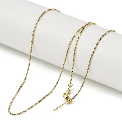 Ion Plating(IP) 304 Stainless Steel Box Chains Necklaces NJEW-H042-09G-1