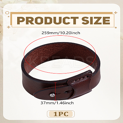 1Pc Punk Cowhid Leather Bracelets BJEW-LP0003-55A-1