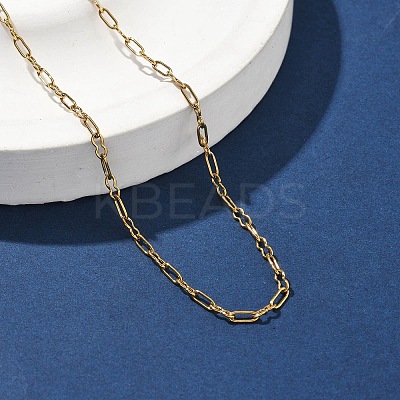 304 Stainless Steel Peanut Link Chain Necklaces for Women NJEW-U050-03G-1
