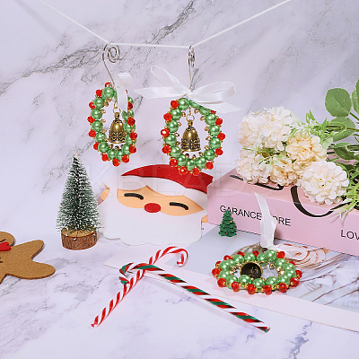 Christmas Wreath Acrlic & Glass Pendant Decorations PALLOY-GO00036-1