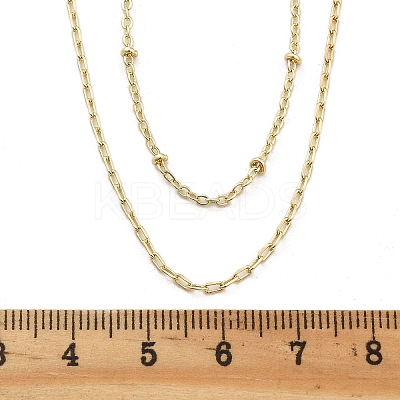 Brass Double Layer Necklaces NJEW-D302-51G-1