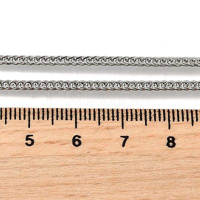 2MM 304 Stainless Steel Wheat Chain Necklaces for Men STAS-V011-03C-P-1