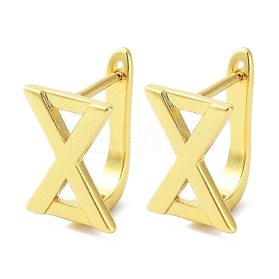 Brass Letter Stud Earrings for Women EJEW-A038-01X-G-1