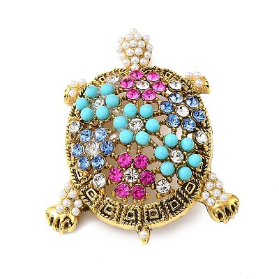 Retro Alloy Rhinestone Brooch JEWB-K018-27AG-1