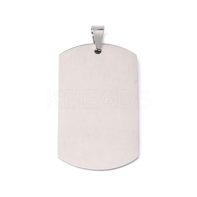 Tarnish Resistant 201 Stainless Steel Rectangle Stamping Blank Tag Pendants STAS-L122-15P-1