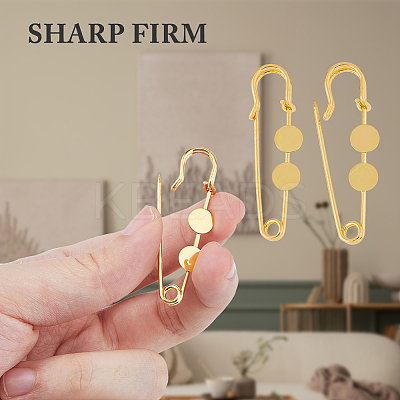 20Pcs 2 Colors Brass Safety Pins Brooch Findings KK-FH0007-85B-1