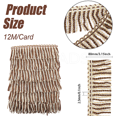 Two Tone Polyester Twisted Rope Tassel Fringe Trimming DIY-WH0304-703A-1