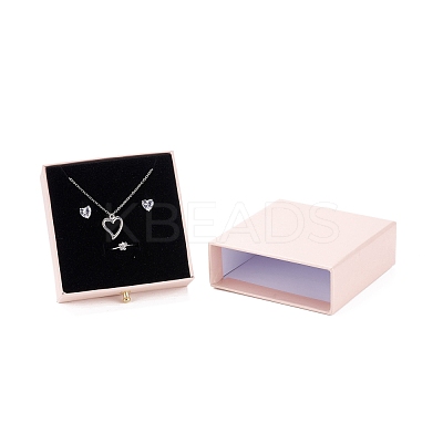 Square Paper Drawer Jewelry Set Box CON-C011-03B-05-1