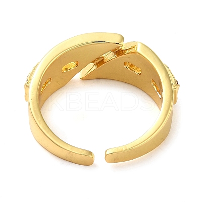 Brass Micro Pave Cubic Zirconia Cuff Rings RJEW-P102-08G-1