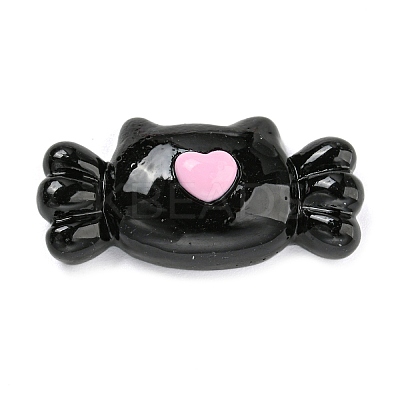 Black & Pink Opaque Resin Cabochons CRES-P026-A02-1