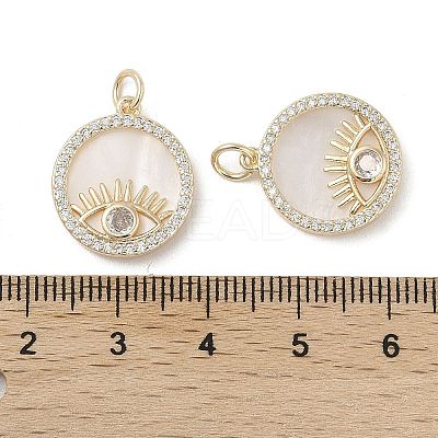 Brass Pendants Pave Shell KK-L208-74G-1
