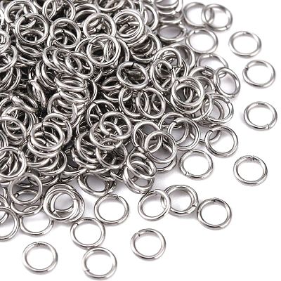 Tarnish Resistant 304 Stainless Steel Open Jump Rings X-STAS-Q186-02-4x0.6mm-1