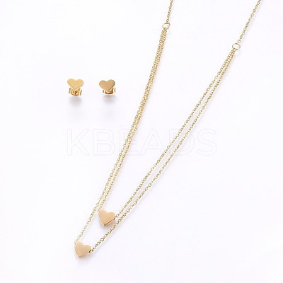 304 Stainless Steel Jewelry Sets SJEW-O090-33G-1