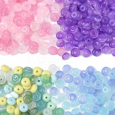 120Pcs 2 Colors Baking Paint Imitation Jade Glass Beads DGLA-FS0001-21B-1