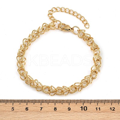 304 Stainless Steel Mesh Chain Bracelets for Women BJEW-Z143-04G-1