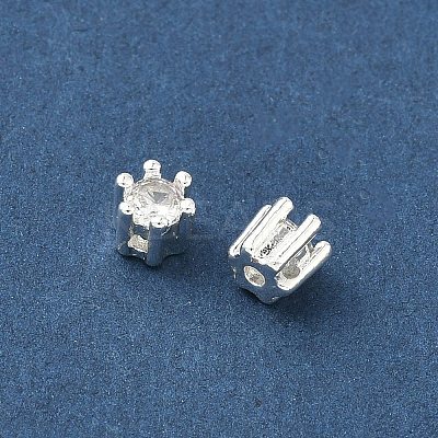 Brass Micro Pave Cubic Zirconia Beads KK-D386-09S-03-1