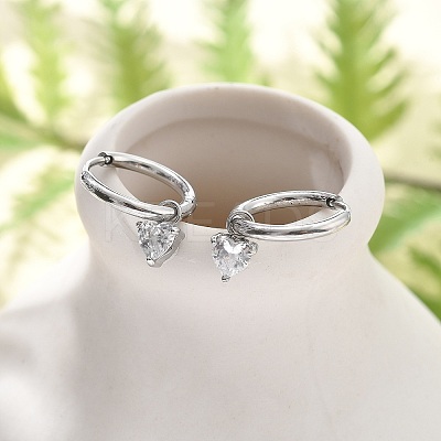 304 Stainless Steel Micro Pave Cubic Zirconia Hoop Earrings LS-STAS-R004-03P-02-1