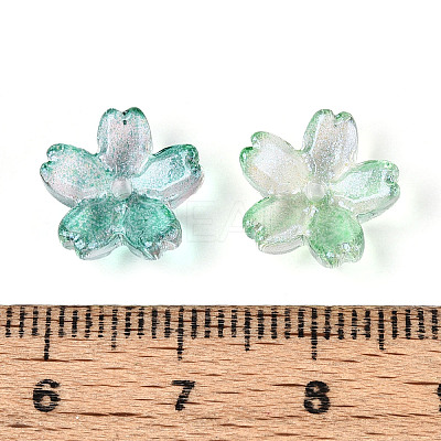 Baking Paint Transparent Glass Bead Caps DGLA-N014-06B-02-1