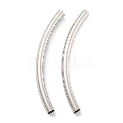 Brass Curved Tube Beads KK-B120-04E-P-1